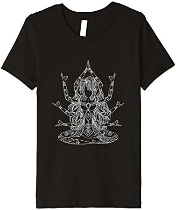 Kids Meditation T-Shirt: Spiritual Girl &amp; Shiva Hindu Deity White 12 Black