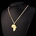U7 Africa Map Pendant Necklace for Men Women, Iced Out/Stainless Steel/18K Gold Plated African Country Map Jewelry with Adjustable Chain
