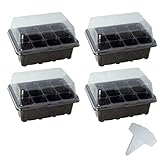 BeGrit 4pcs Semillero Bandeja de Germinacion de Plastico Plántulas Bandejas de S