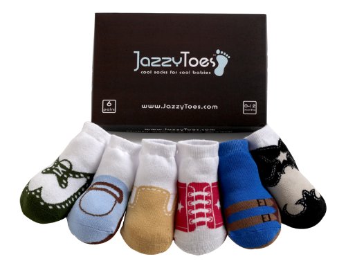 JazzyToes Original Variety Boys' Socks, Assorted, 2 4 Years