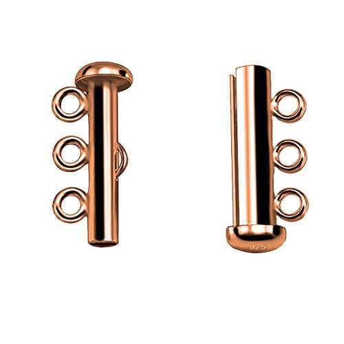 Multistrand Clasp,Haluoo Professional Layered Necklace Spacer Clasp Detangler Clasp Slide Magnetic Tube Lock Jewelry Connectors Women Mens Girls Jewelry Accessories,5mm. (Rose Gold)