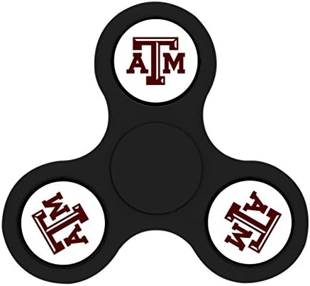 Hand Spinner (Aggies/AM/Texas)Baseball Logo Novelty Gift High Speed Kill Time For Autism Child Adults Boys Girls-Black