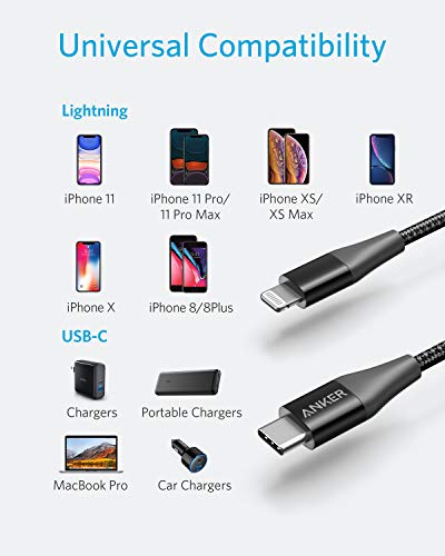 image for iPhone 11 Charger, Anker USB C to Lightning Cable [6ft Apple Mfi Certi