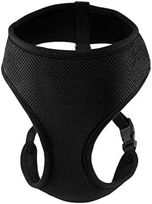 HOUNDNINE Escape Proof Dog Cat Harness - Perfect for Safe Cat Walks and Dog Walks - Large Black Holster Style Adjustable to Cat or Dogs Body - Made of Soft Comfortable Mesh Material