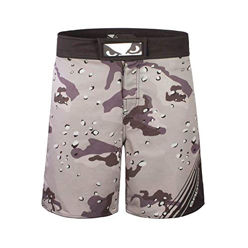 Bad Boy Soldier Series Bamboo Fiber Fitness Workout Training MMA Mixed Martial Arts Fight Shorts Camo Brown Small Brown - Small