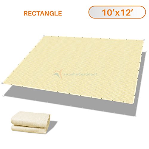 Sunshades Depot 10′ x 12′ Straight Side Sun Shade Sail – Beige Patio Rectangle ...