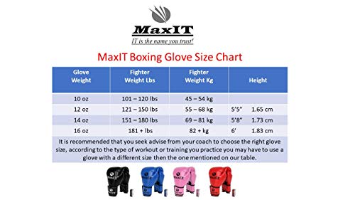 MAXIT Boxing Gloves for Training Kickboxing Punching Bag Mitt Sparring MMA Muay Thai or Fighting Sports - Black 16oz - Thumbnail 6