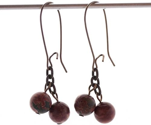Gunmetal and Red Jasper Earrings