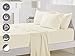 Pizuna Pure 100% Cotton Queen Sheets, Luxurious 400 Thread Count Long Staple Sateen with 15-Inch Deep Pocket (Combed Cream Cotton)