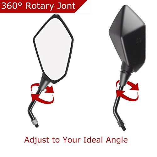 image for Goodway Universal Motorcycle Mirrors with M8 M10 Clockwise and Counter