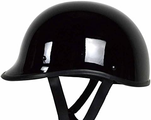 RIVAL N10 Polo Novelty NON DOT Motorcycle Low Profile Half Helmet Beanie Harley Chopper Cruiser Biker Airsoft Skid Lid Cap (Large, Gloss Black)