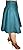 Gugi Women's Casual Plain Denim Skater Swing Knee length Midi Skirt with Zipper