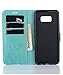 FLYEE Case Compatible with Samsung Galaxy S8 (5.8 inch,Released in 2017),Wallet Case for Women and Girls with Card Holder,Leather Flip case Kickstand for Galaxy S8- Embossed Flowers Green