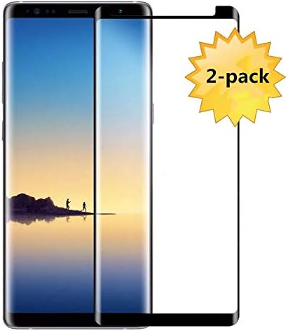 [2 Pack] Galaxy Note8 Tempered Glass Screen Protector, [New Version] [Anti-Fingerprint] [9H Hardness] Screen Protector Compatible for Samsung Galaxy Note 8 [Black] (Note8/2Pack) … (sam-note8)