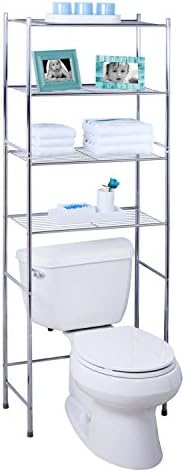 Honeycando Bth05281 4Tier Metal Bathroom Shelf Space Saver, 2402 X 1102 X 6772, Chrome