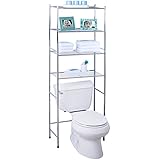 Honey-Can-Do BTH-05281 4-Tier Metal Bathroom Shelf Space Saver, 24.02 x 11.02 x 67.72, Chrome