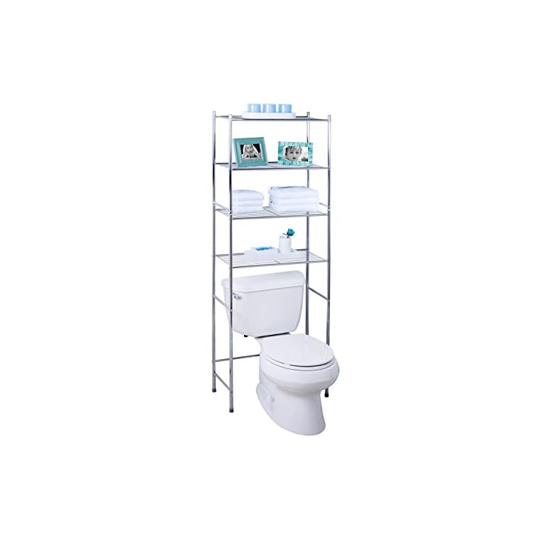 HoneyCanDo BTH05281 4Tier Metal Bathroom Shelf Space Saver, 24.02 x