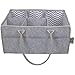 Baby Diaper Caddy Organizer by Devray | Nursery Storage Bin | Grey Leather Pu Handles and Top Trim with 5 Compartments
