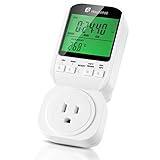 Thermostat Timer Switch, Houzetek Programmable Plug In Thermostats Multifunctional Automatic Temperature Socket Plug Controller with Digital LCD Display Probe Clock