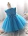 NNJXD Girl Flower Sequin Princess Tutu Tulle Baby Party Dress Size 5-6 Years Blue, 160