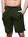 GYS Men's Bamboo Viscose Pajama Shorts Soft Lightweight Knit Sleepwear Shorts with Pockets, Army Green, Large