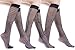 Womens Sheer Fashion Trouser Socks, Patterned Nylon Knee Highs (Assorted (6 Pack))