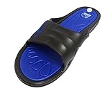 Womens Velcro Anti Slip Comfy Slide Sandals Home Flats Shoes Shower Slip On Slipper, Blue, 8 B(M) US