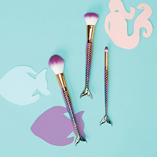 Mermaid Essentials Set of 3 Make Up Brushes In Gift Box