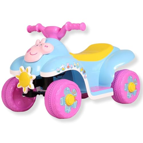 Peppa Pig 6V Ride-On Quad – Officially Licensed Toddler Electric ATV, Push-Butt…