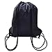 Topspeeder 6 Pack Drawstring Backpack Bags, 420D Polyester Fabric Folding Shoulder Tote Sack Cinch Bag for Picnic Gym Sport Beach Travel Storage Black