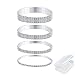 PPX 4 Pieces Rhinestone Stretch Bracelet Crystal Bracelet Silver Tennis Bracelet Wedding Jewelry for Women- with Transparent Storage Box