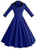 GownTown Womens Dresses cape collar 3/4 Sleeves 1950s Vintage Dresses Swing Stretchy Dresses