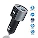 Bluetooth FM Transmitter, Wireless Bluetooth Receiver MP3 Player Wireless In-Car Stereo Radio Adapter Car Kit Hands Free Calling, Dual USB Ports Charge 5V/2.4A & 1A (black-silver)