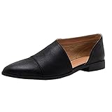 Anxinke Hot Selling Women's Spring Slip-On Loafer Pointed Toe Cut Out Flat Shoes