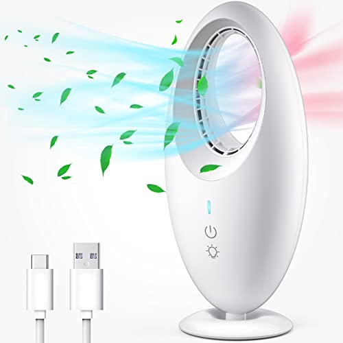 VANPOE Desk Fan, 12 Inch Bladeless Fan Small Table