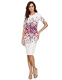 Floerns Women's Floral Print Knee Length Office Bodycon Pencil Dress