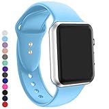 a8Miss Apple Watch Band, Silicone Replacement Iwatch Bands Series 1, Series 2,Series 3 (42mm S/M, Blue)