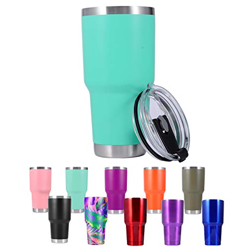 Toopify 30 oz Tumbler with Straw Lid and Brush, Stainless Steel Double Wall Vacuum Insulated Tumbler Cups