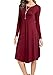 levaca Womens Fall Long Sleeve Pleated Swing Loose Casual Tunic Dress Wine L