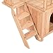 PawHut 2-Level Elevated Waterproof Outdoor Wooden Treehouse Cat Shelter With Balcoy