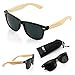 OCT17 Wood Bamboo Wooden Vintage Sunglasses Eyewear for Mens Womens - Black