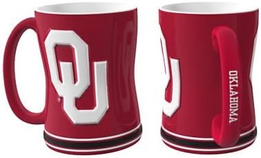 Amazon Com Boelter Brands Ncaa Oklahoma Relief Coffee Mug 2 Ou Sooners 14 Oz Ceramic Coffee Cup Set Of 2 Sports Outdoors