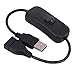 Yeebline USB Cable 3-Pack - Male to Female Extension Cord with Inline Rocker Switch for Driving Recorder, LED Desk Lamp, USB Fan, LED Strip (3 Pack Black)