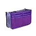 Potelin Women's Multifunction Cosmetic Handbag,Travel Thicken Double Zipper Organizer Wash Bag (1Pcs,Purple)