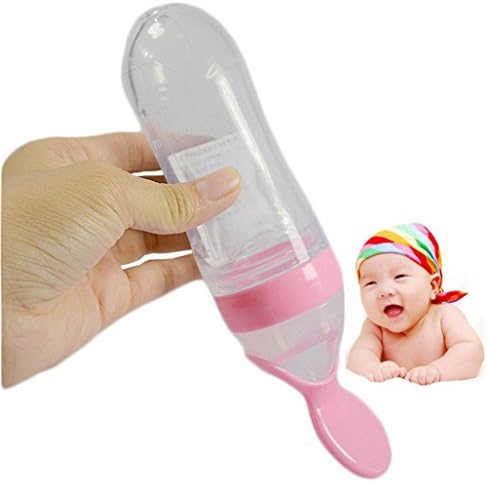 Alice Windowshop Silicone Squeezy Spoon For Baby Infant Feeding Bottle Color Random