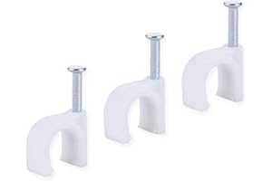 XINCA 100 Pcs Circle ethernet Cable Clips with Steel Nail, 6mm