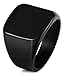 Besteel Vintage Style Stainless Steel Biker Rings for Men Bands Polished Black Ring, Size 8