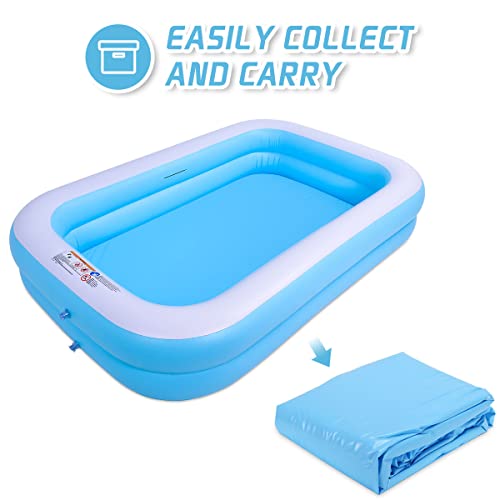 Inflatable Blow Up Kiddie Pool Family Swimming Pool 103" X 69" X 20