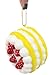 POWEE 4.5” Jumbo Slow Rising Squishies Birthday Strawberry Cake Squishy Charms Stress Relief Toy (Yellow)