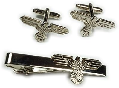 Eagle SNIPER SCOPE Military Army CHROME TIE BAR CLIP CUFFLINKS SET